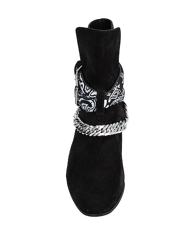 Amiri Black Suede Chain-Embellished Ankle Boots