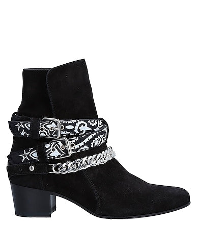 Amiri Black Suede Chain-Embellished Ankle Boots