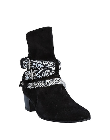 Amiri Black Suede Chain-Embellished Ankle Boots
