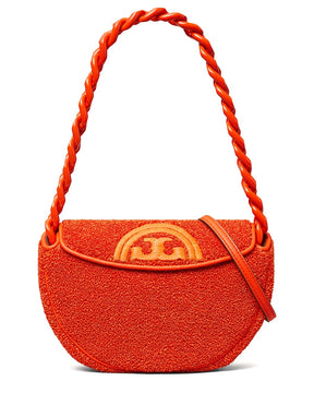 Tory Burch Fleming Raffia Crescent Bag