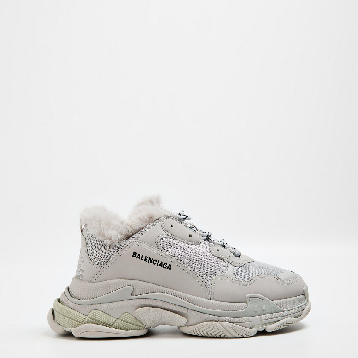 Triple S Fake Fur Sneakers
