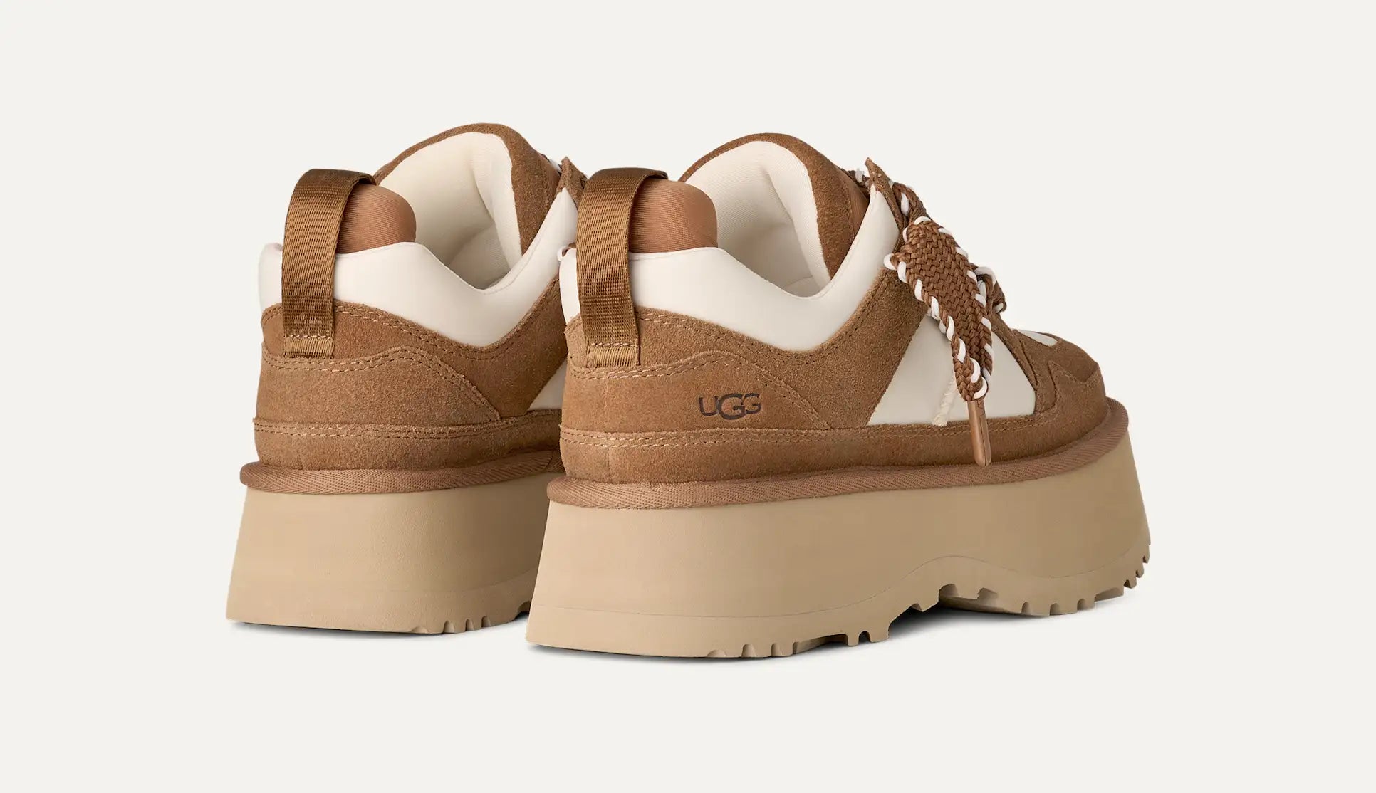 UGG Astromel Platform Sneaker – 2" Sugarcane EVA Sole, Satin & Ticked Laces, Recycled Upper