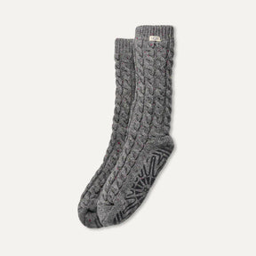 UGG® Elowyn Cable Knit Fleece Lined Crew Sock – Cozy Indoor Grip Sock