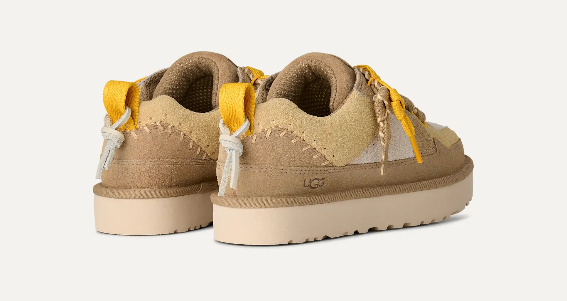 UGG Lo Lowmel Biarritz Sneaker – Hairy Suede Upper, Lightweight Sugarcane EVA Outsole & Retro Design