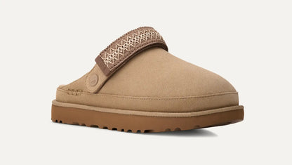 UGG Women's Goldenstar Suede Platform Clog with Adjustable Heel Strap – Lightweight & Eco-Friendly Comfort