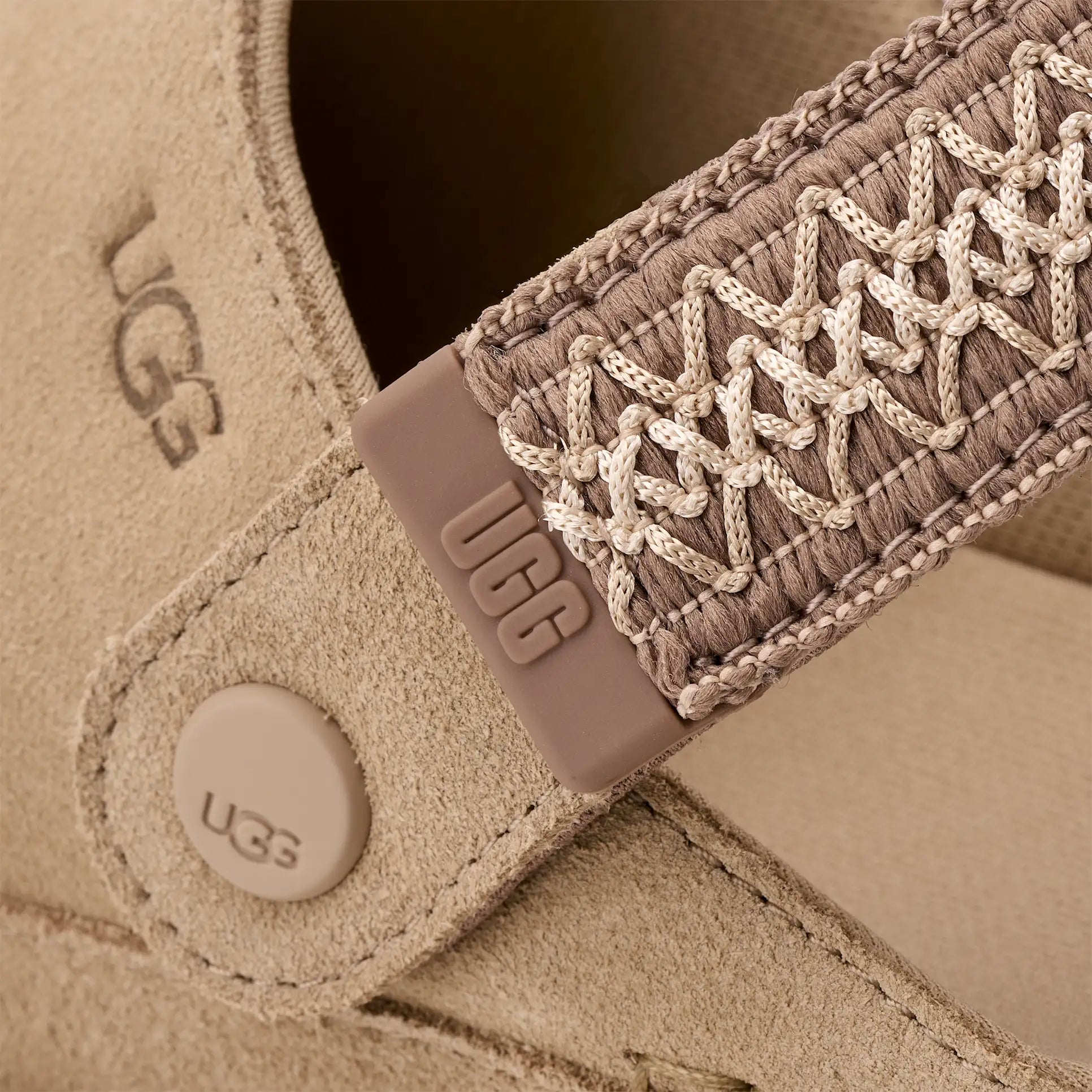 UGG Women's Goldenstar Suede Platform Clog with Adjustable Heel Strap – Lightweight & Eco-Friendly Comfort