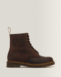 1460 Crazy Horse Leather Lace Up Boots — Brown