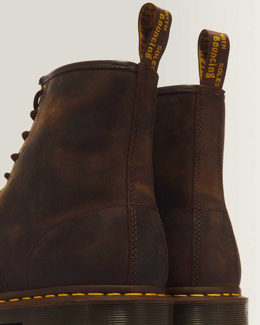 1460 Crazy Horse Leather Lace Up Boots — Brown