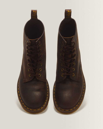 1460 Crazy Horse Leather Lace Up Boots — Brown