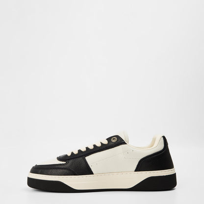Initial Leather Lace Up Low-Top Trainers