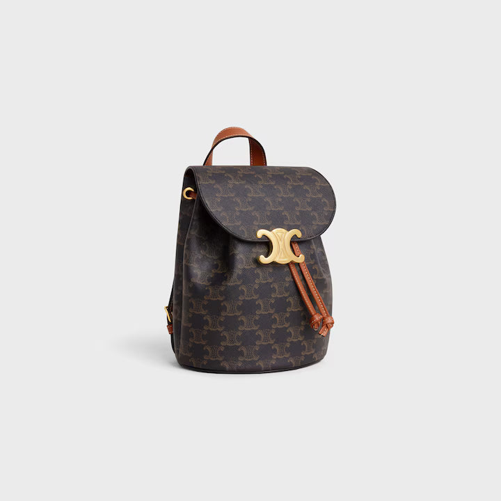 Celine Bonnie Backpack in Triomphe Canvas and Calfskin