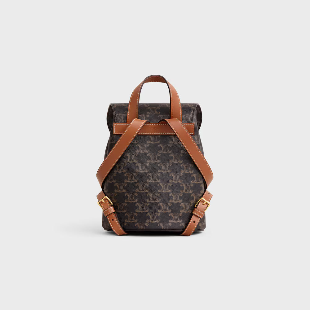 Celine Bonnie Backpack in Triomphe Canvas and Calfskin