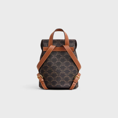 Celine Bonnie Backpack in Triomphe Canvas and Calfskin