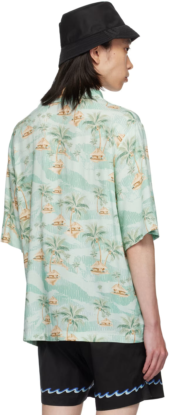 Green 'Amiri' Repeat Palm Shirt