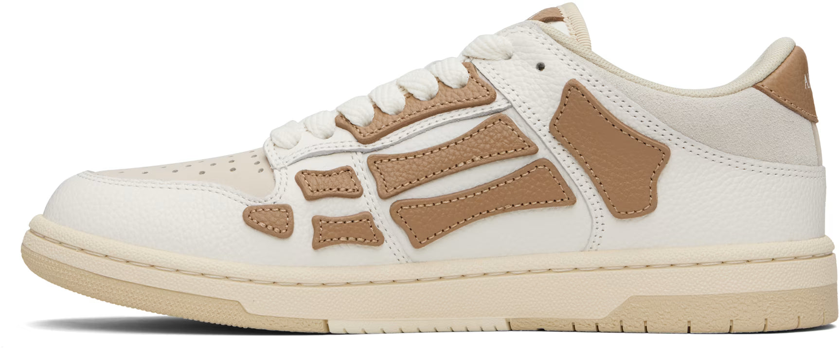AMIRI White & Tan Skel Top Low Sneakers