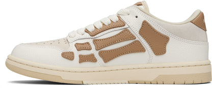 AMIRI White & Tan Skel Top Low Sneakers