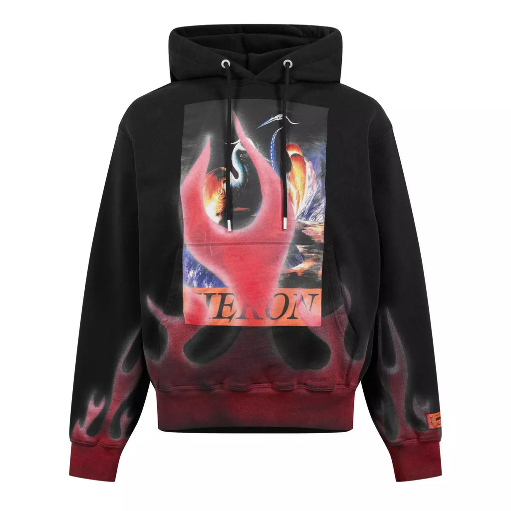 Heron Preston Flame Print Cotton Hoodie