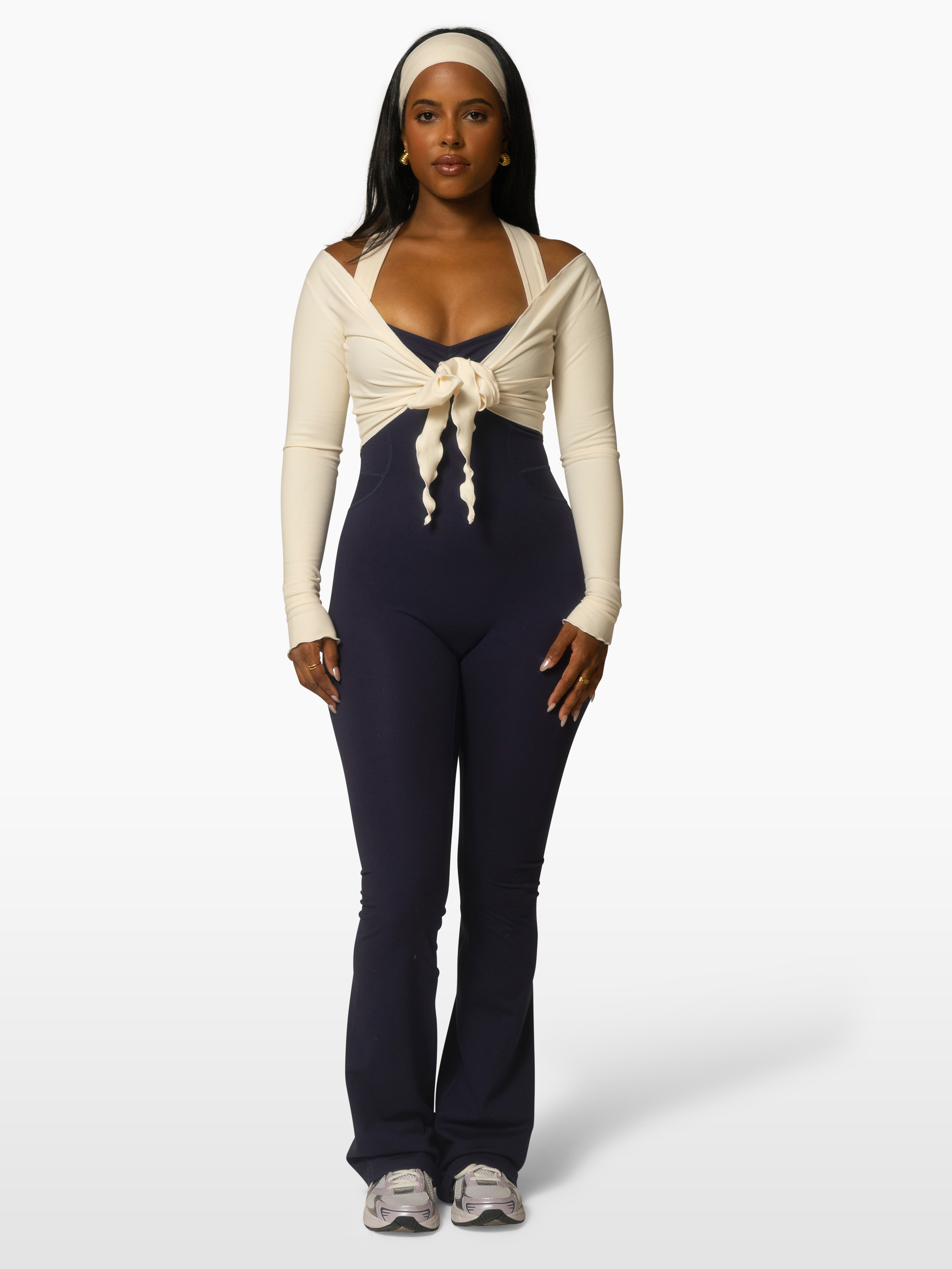 The Sculpt Onesie / Navy-Cream