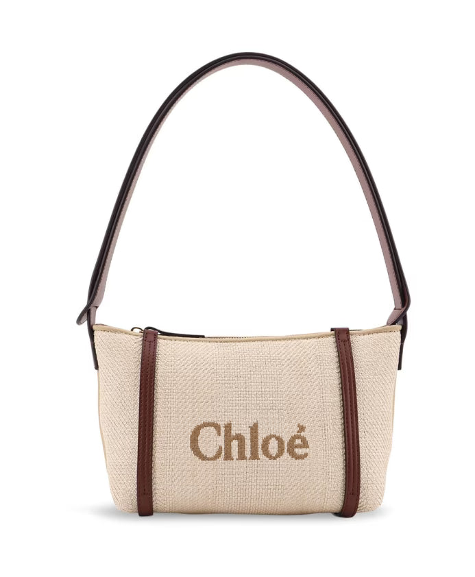 Beige Bags with Vertical Leather Bands