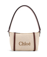 Beige Bags with Vertical Leather Bands