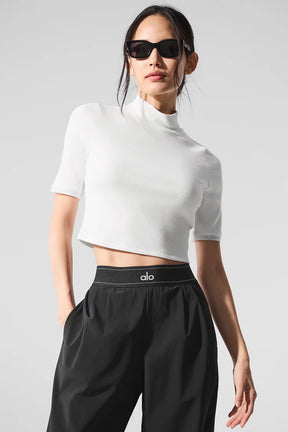 Ribbed Mesh Secret Short Sleeve