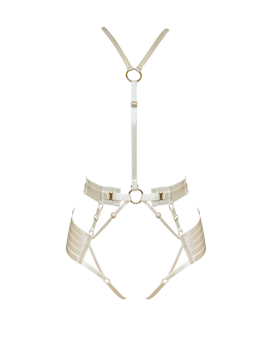 Bordelle Signature Strap Body Harness in Ivory