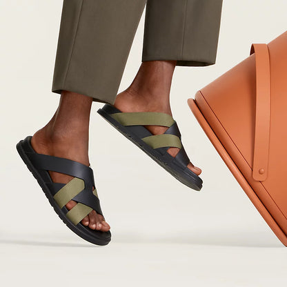 Kazimir sandal in Noir / Vert Toundra