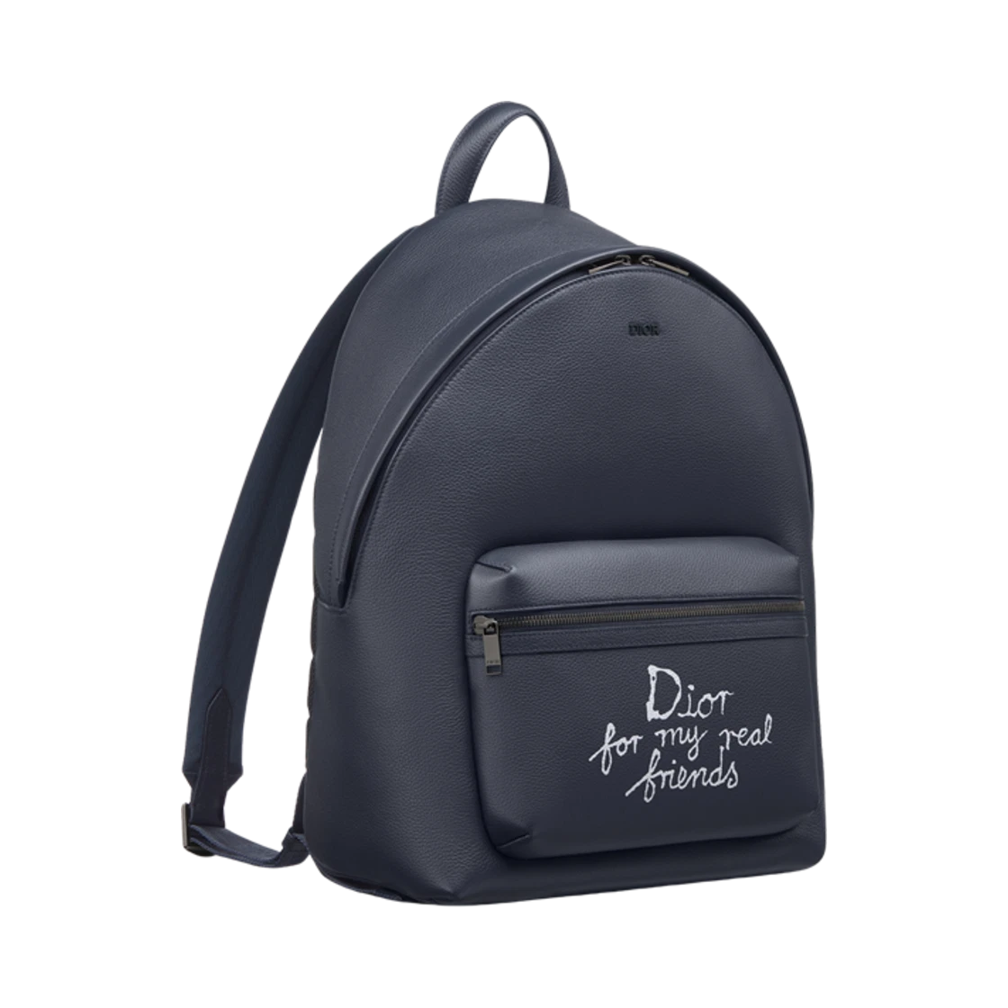 Dior x Hylton Nell Rider 2.0 Zip Backpack Grained Calfskin Print Navy Blue White
