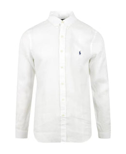 Polo Ralph Lauren White Linen Long Sleeve Shirt