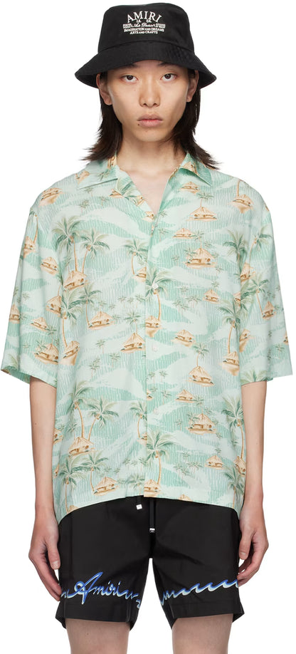 Green 'Amiri' Repeat Palm Shirt