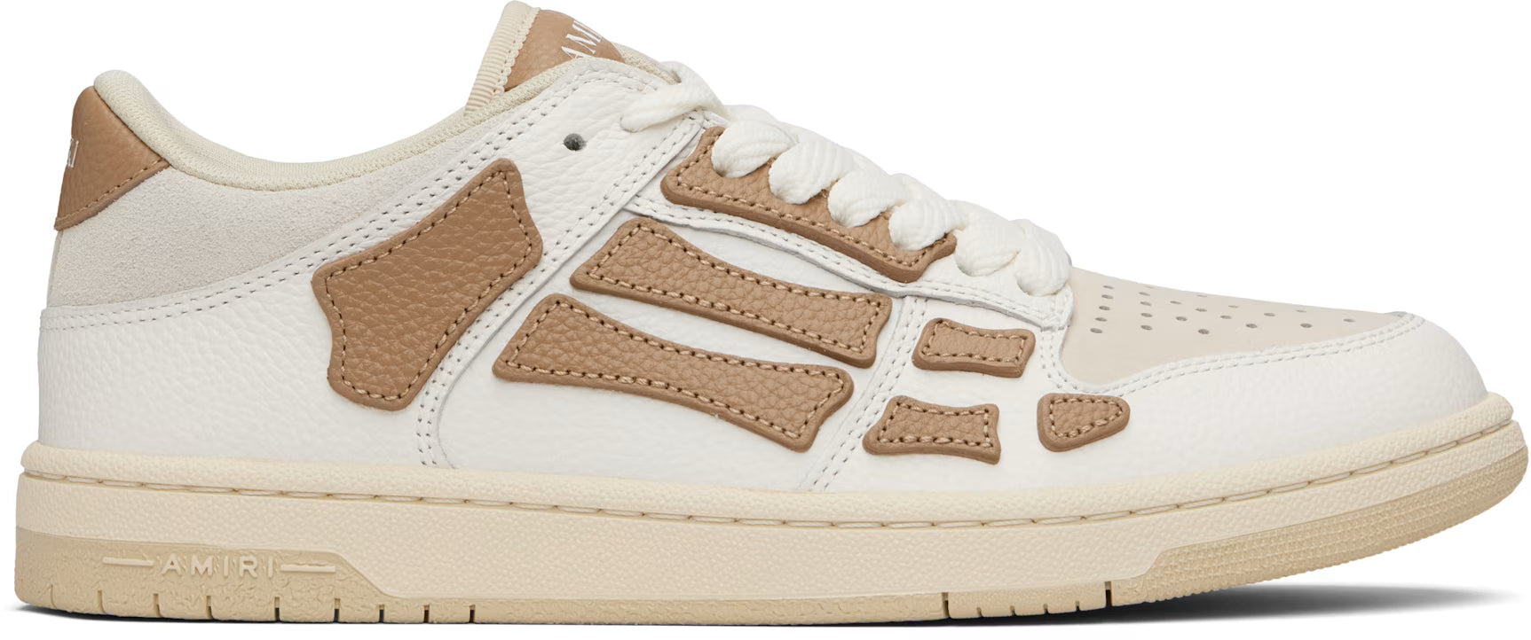 AMIRI White & Tan Skel Top Low Sneakers