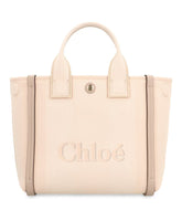 Canvas tote bag with leather details