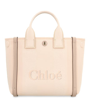 Canvas tote bag with leather details