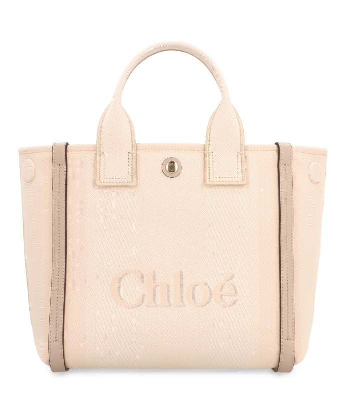 Canvas tote bag with leather details