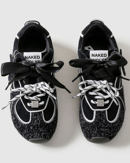 Adored Black Hairy Suede