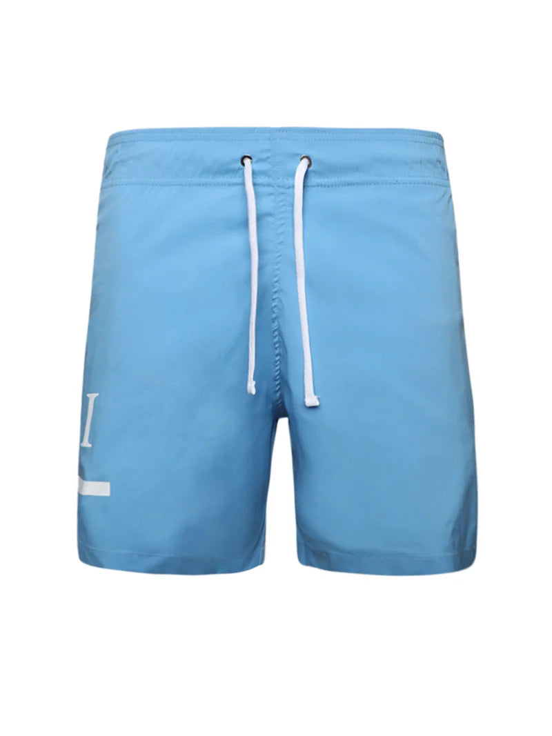 AMIRI MA BAR LOGO SWIM SHORTS BLUE