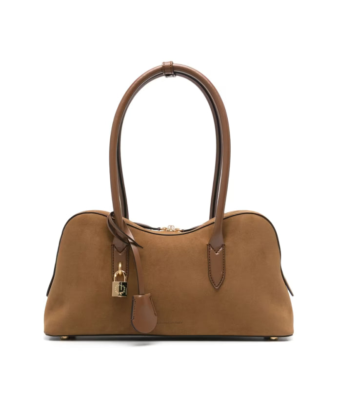 Brown Top Handle Padlock Bag