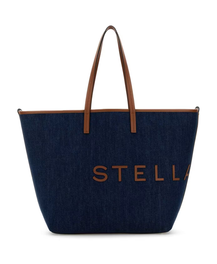Denim Logo Shopping Bag