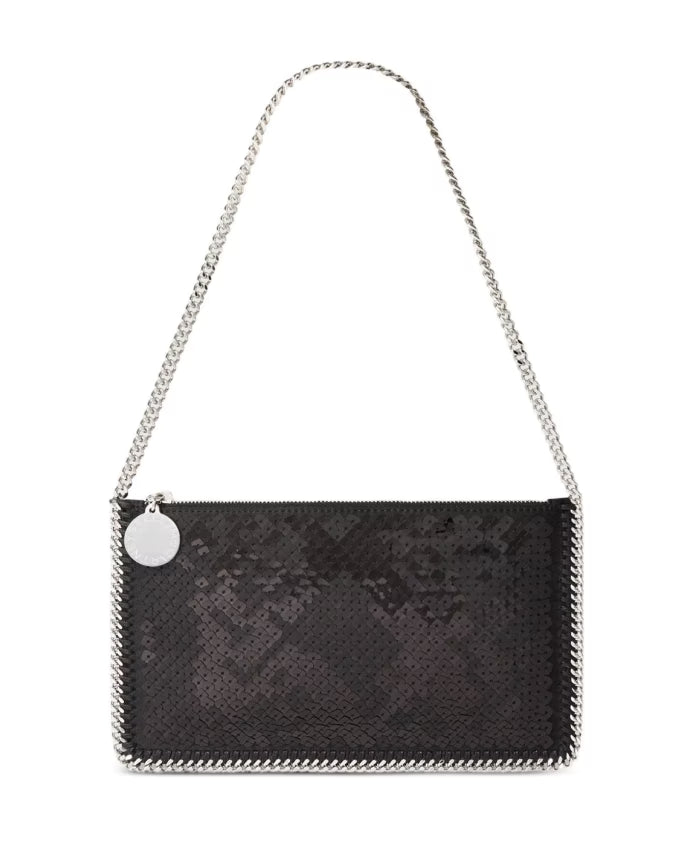 Black Sequin Embellished Chain Strap Bag