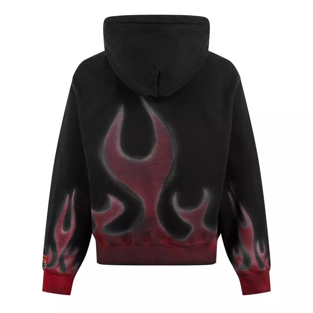 Heron Preston Flame Print Cotton Hoodie