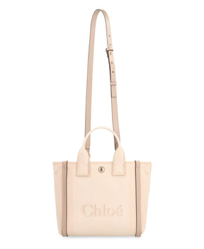 Canvas tote bag with leather details