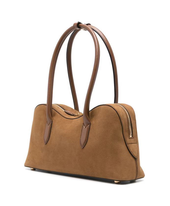 Brown Top Handle Padlock Bag