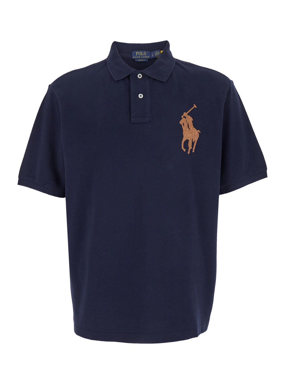 Polo ralph lauren "Classic Fit" Blue Polo with Classic Collar and Maxi Pony Logo on the Front in Cotton Mesh Man