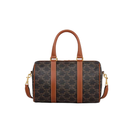 Celine Medium Boston Bag in Triomphe Canvas and Calfskin