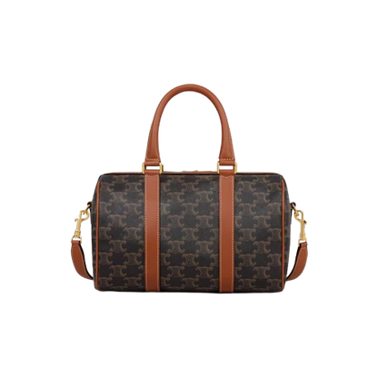 Celine Medium Boston Bag in Triomphe Canvas and Calfskin