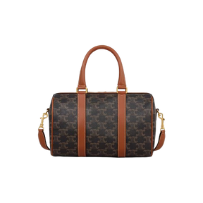 Celine Medium Boston Bag in Triomphe Canvas and Calfskin