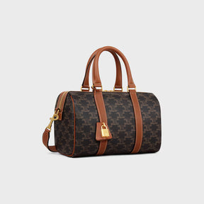 Celine Medium Boston Bag in Triomphe Canvas and Calfskin