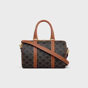 Celine Medium Boston Bag in Triomphe Canvas and Calfskin