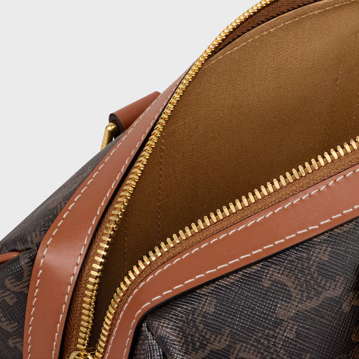 Celine Medium Boston Bag in Triomphe Canvas and Calfskin