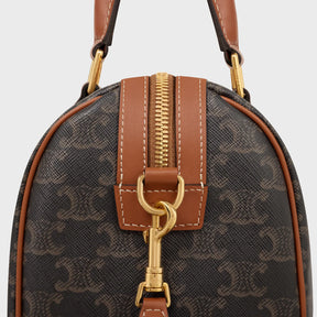 Celine Medium Boston Bag in Triomphe Canvas and Calfskin